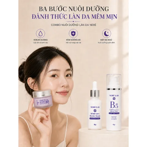 Combo serum + Kem dưỡng + Mặt nạ Neré Lab - PHỤC HỒI & NUÔI DƯỠNG LÀN DA