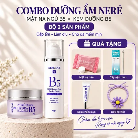Bộ đôi NERÉ Mặt nạ ngủ - Kem dưỡng, Dưỡng ẩm sâu, Phục hồi da qua đêm, Dành cho da khô, Da nhạy cảm