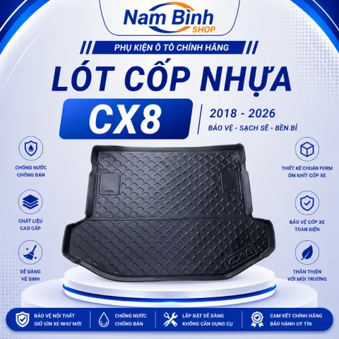 Lót cốp nhựa Mazda CX-8 2019-2026 | Chống trầy xước, chống nước, chuẩn form