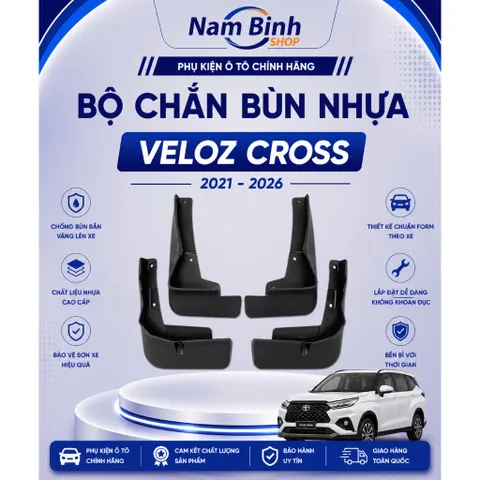 Bộ chắn bùn Toyota Veloz Cross 2021-2026 | Phụ kiện bảo vệ gầm & hông xe chuẩn form