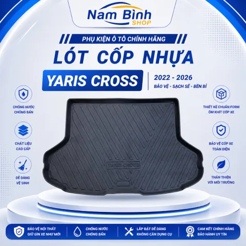 Lót Cốp Nhựa Yaris Cross Bản Xăng 2023-2026 Chuẩn Form | Chống Nước, Chống Bẩn, Lắp Nhanh