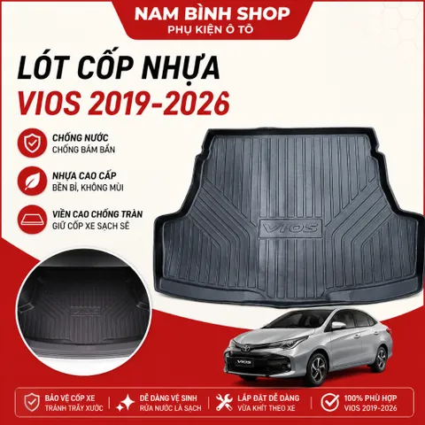 Lót Cốp Nhựa Xe Vios 2019-2026 Chống Nước Chống Bẩn Ôm Khít Cốp Xe Chuẩn Form
