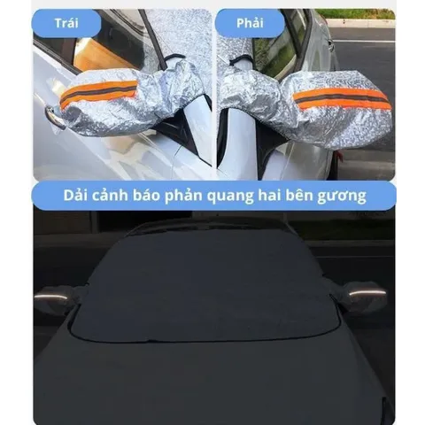 Bạt Che Nắng Kính Lái Ô Tô 4 Lớp Có Tai Gương Cao Cấp - Cách Nhiệt Chống Nóng Hiệu Quả