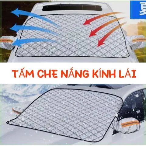 Bạt Che Nắng Kính Lái Ô Tô 4 Lớp Có Tai Gương Cao Cấp - Cách Nhiệt Chống Nóng Hiệu Quả
