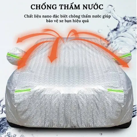 Bạt phủ xe VF5 cao cấp tráng nhôm 3 lớp chống nắng mưa cách nhiệt bảo vệ sơn xe