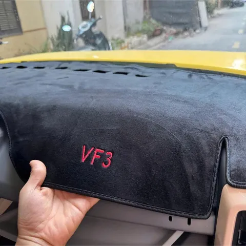 Thảm Taplo Lông Cừu Xe VinFast VF3 Màu Đen | Mềm Mịn, Đế Chống Trượt, Chống Nắng Taplo Bền Đẹp