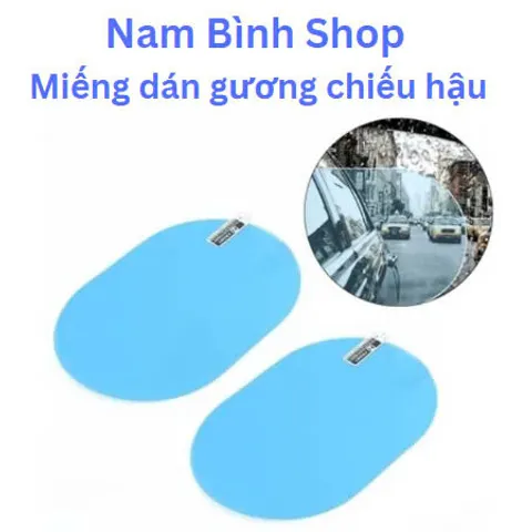 Bộ 2 miếng dán chống bám nước gương chiếu hậu xe hơi - Oval