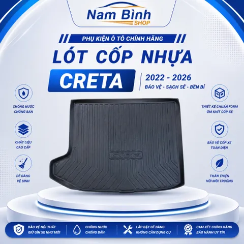 Thảm Lót Cốp Nhựa Đúc Hyudai Creta 2022-2026 | Bền Đẹp, Chống Nước, Bảo Vệ Cốp Xe