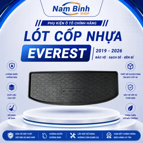 Lót Cốp Nhựa Ford Everest 2019-2026 | Khay Lót Cốp Ô Tô Chống Nước, Chống Bẩn, Chuẩn Form, Dễ Vệ Sinh