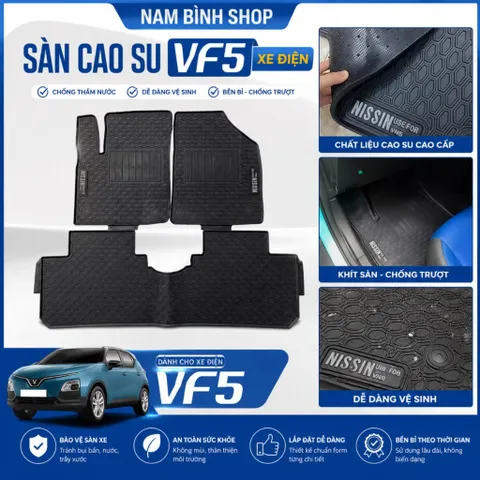 Thảm lót sàn xe VinFast VF5 / Herio Green 3D theo xe – Cao su bền đẹp, không mùi, chống bẩn, vệ sinh nhanh