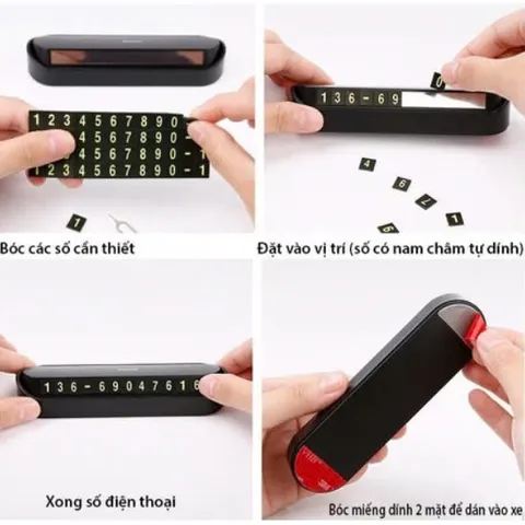 Bảng số điện thoại cho ô tô loại nhựa 4 dãy số