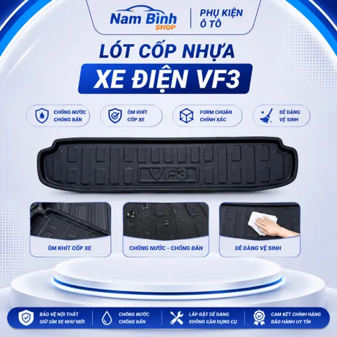 Lót Cốp Nhựa Xe Điện VF3 Chống Nước Chống Bẩn Ôm Khít Cốp Xe Dễ Vệ Sinh Form Chuẩn