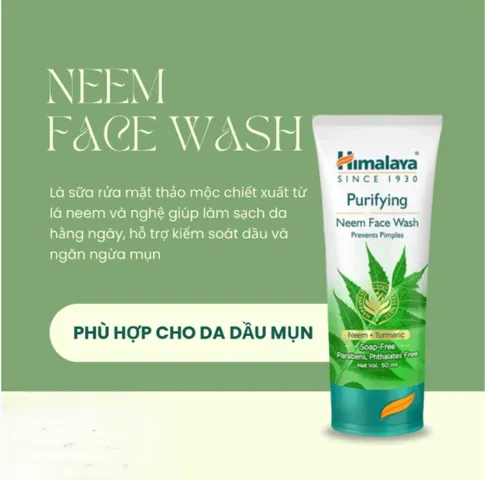 Sữa rửa mặt dịu nhẹ Himalaya Ấn Độ sạch dầu dưỡng ẩm 150ml