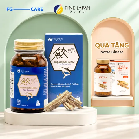 Viên Uống Sụn Vi Nhật Bản Fine Japan Shark Cartilage 520 Viên - Tăng Cường Sức Khỏe Xương Khớp, Giảm Đau Nhức, Dễ Dàng Hấp Thụ