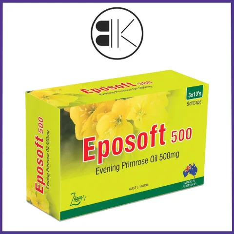 [CHÍNH HÃNG] Viên Uống Tinh Dầu Hoa Anh Thảo Eposoft 500 (Hộp 30 Viên)