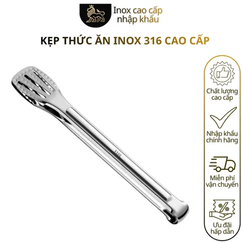 Kẹp thức ăn inox 316 cao cấp nhập khẩu chống trượt 29cm
