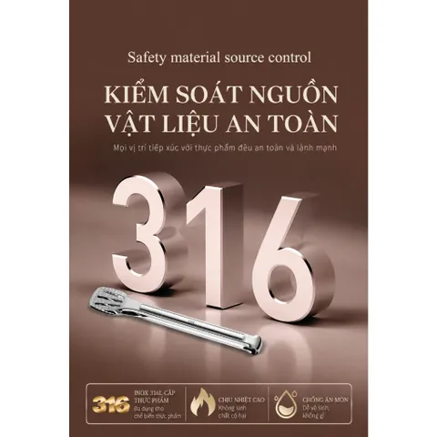 Kẹp thức ăn inox 316 cao cấp nhập khẩu chống trượt 29cm