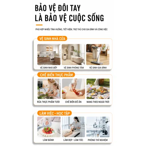 [HỘP 100] Găng tay cao su PVC Uyiku Nhật Bản siêu dai đa năng cao cấp