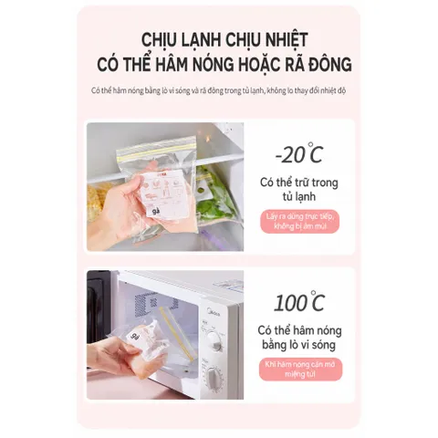 Túi Zipper đựng thực phẩm UYIKU Nhật Bản 3 size S M L chính hãng