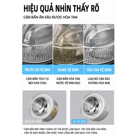 Bột tẩy lồng máy giặt Uyiku Nhật Bản không cần ngâm, diệt khuẩn sạch cặn hộp 3 túi 130g