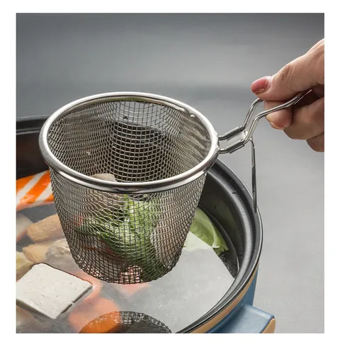 Rổ nhúng lẩu inox UYIKU Nhật Bản cao cấp không gỉ, có tay cầm chống nóng