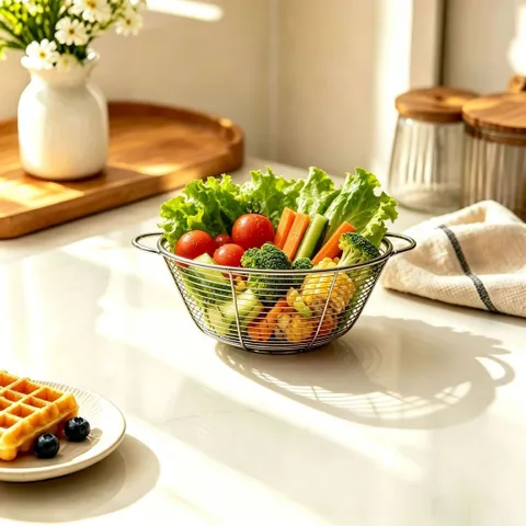 Rổ lưới inox 304 Uyiku cao cấp đa năng đựng trái cây, củ quả