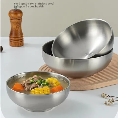 Bát tô canh inox 304 Uyiku chống nóng 3 lớp phong cách Hàn Quốc