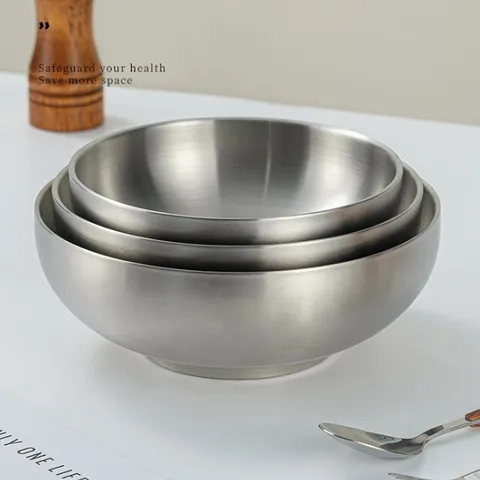 Bát tô canh inox 304 Uyiku chống nóng 3 lớp phong cách Hàn Quốc