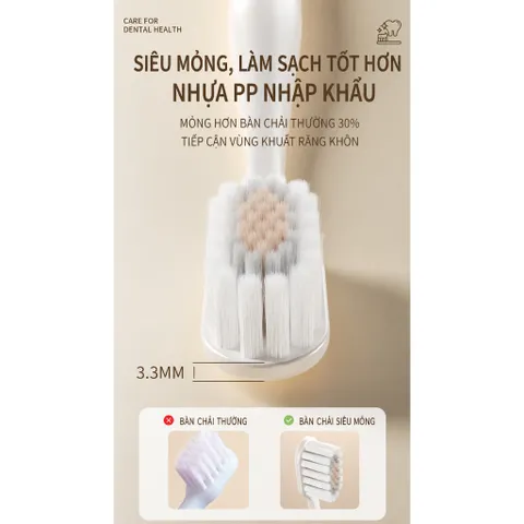 Bàn chải đánh răng lông tơ mềm UYIKU Nhật Bản kháng khuẩn, bảo vệ nướu
