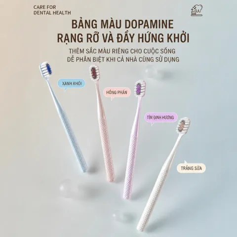 Bàn chải đánh răng lông tơ mềm UYIKU Nhật Bản kháng khuẩn, bảo vệ nướu