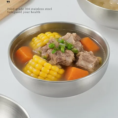 Bát tô canh inox 304 Uyiku chống nóng 3 lớp phong cách Hàn Quốc