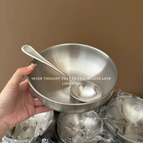 Bát tô canh inox 304 Uyiku chống nóng 3 lớp phong cách Hàn Quốc