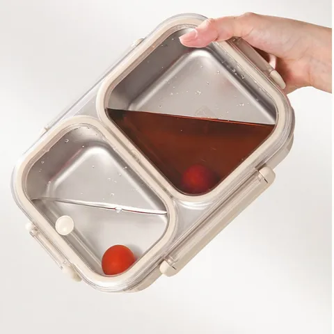 Hộp cơm giữ nhiệt inox 304 Uyiku cao cấp chia ngăn chống tràn, dùng được lò vi sóng
