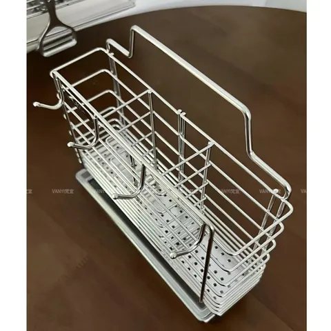 Ống đựng đũa Uyiku inox 304 cao cấp 3 ngăn có khay hứng nước