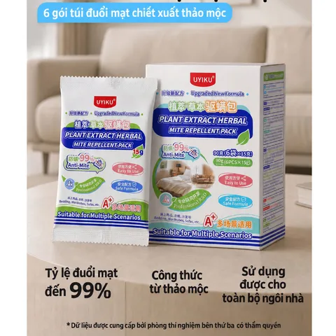 Túi thảo mộc đuổi bọ ve, bọ mạt, rệp giường Uyiku Nhật Bản 6 gói/hộp