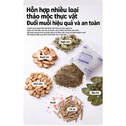 Túi thảo mộc đuổi bọ ve, bọ mạt, rệp giường Uyiku Nhật Bản 6 gói/hộp