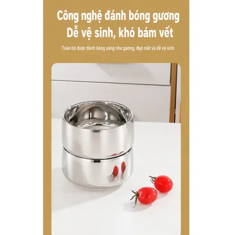 Bát ăn cho bé inox 316 cao cấp Uyiku 3 lớp chống nóng, chống rơi vỡ