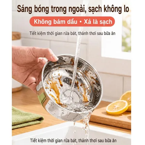 Bát ăn cho bé inox 316 cao cấp Uyiku 3 lớp chống nóng, chống rơi vỡ