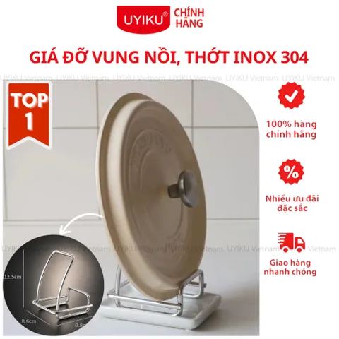Giá đỡ vung nồi, thớt Uyiku inox 304 cao cấp chống trượt tiện lợi