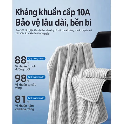 Khăn tắm nhung san hô Uyiku Nhật Bản siêu thấm, mềm mịn size 140*70 cm