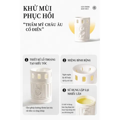 Sáp thơm phòng UYIKU Nhật Bản cao cấp khử mùi phòng khách, nhà vệ sinh, ô tô hộp 170g