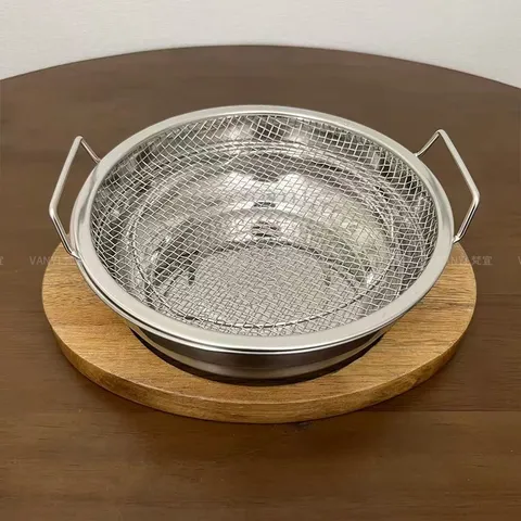 Khay Ráo Dầu Inox 304 Uyiku Cao Cấp Kèm Vỉ Lưới Chống Gỉ Size 20 cm
