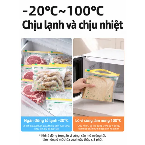 Túi Zip Đựng Thực Phẩm Uyiku Nhật Bản Khóa Kéo Chắc Chắn, Siêu Dày Size L / M