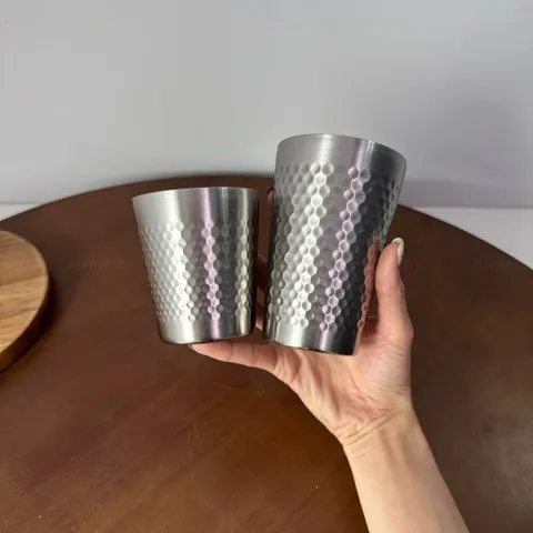 Cốc nước inox 304 Uyiku cao cấp 2 lớp vân tổ ong chống trượt