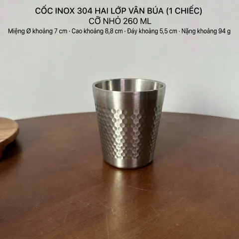 Cốc nước inox 304 Uyiku cao cấp 2 lớp vân tổ ong chống trượt