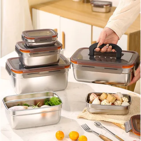 Hộp đựng thực phẩm Inox 304 Uyiku cao cấp có nắp đậy kín nhiều kích cỡ