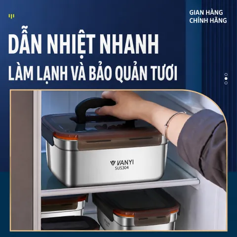 Hộp đựng thực phẩm Inox 304 Uyiku cao cấp có nắp đậy kín nhiều kích cỡ
