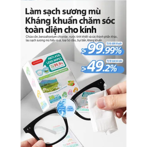 [HỘP 30] Khăn Lau Kính Chống Bám Hơi Nước Công Nghệ Nano Nhật Bản