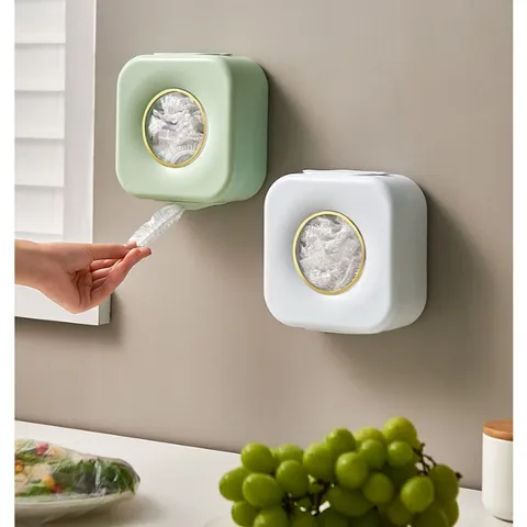 Hộp đựng màng bọc thực phẩm, túi nilong treo tường UYIKU Nhật Bản nhựa PP an toàn