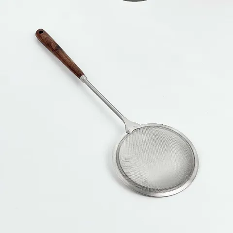Vợt hớt bọt, cặn dầu Uyiku inox 304 cán gỗ sồi cao cấp